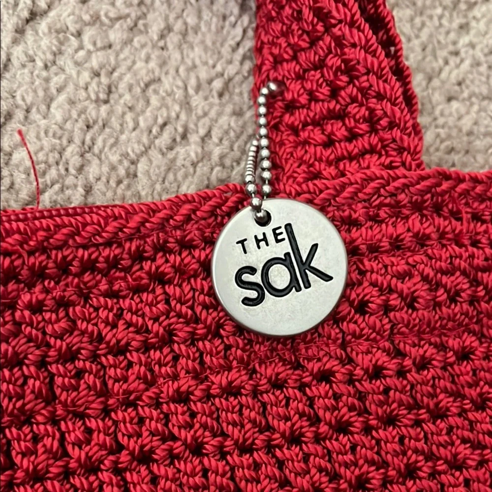 The Sak Red Crochet Tote Bag - Picture 2 of 9
